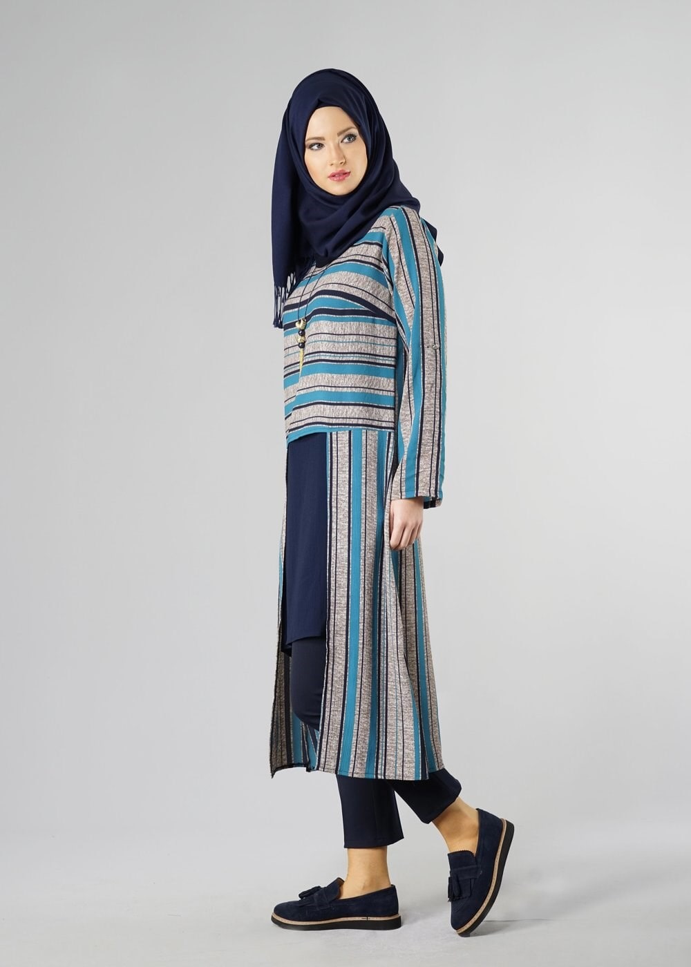 Tesettür giyim MAVİ 1287 TUNİK