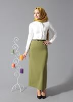 Tesettür giyim YEŞİL 6770 ETEK