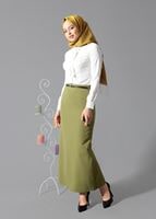 Tesettür giyim YEŞİL 6770 ETEK