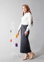 Tesettür giyim LACİVERT 6818 ETEK