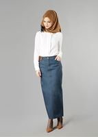 Tesettür giyim MAVİ 6818 ETEK