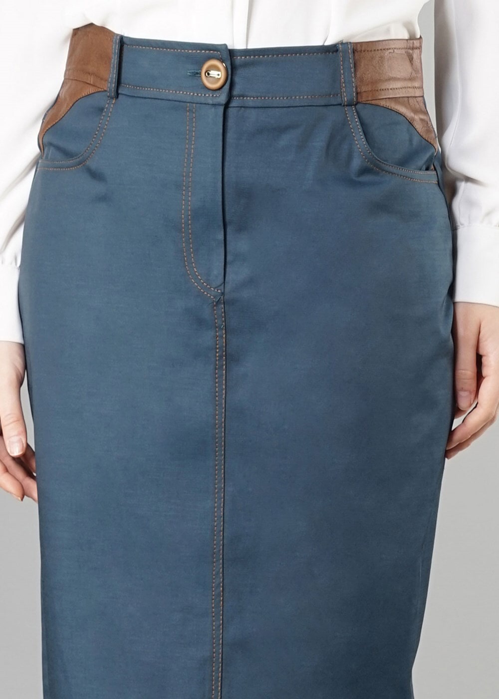 Tesettür giyim MAVİ 6818 ETEK