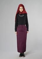Tesettür giyim BORDO 6818 ETEK