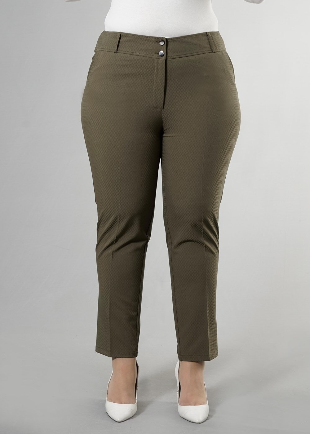 Vêtements hijab KAKI PANTALON EN COUTIL 7908 