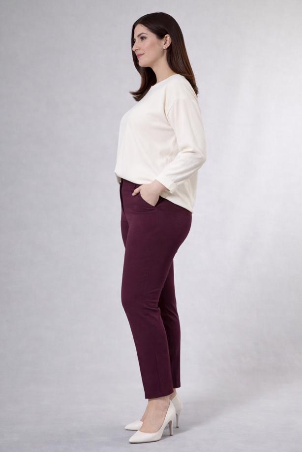 Tesettür giyim MÜRDÜM DÜZ KESİM PANTOLON 7908 - TRENDTESETTÜR