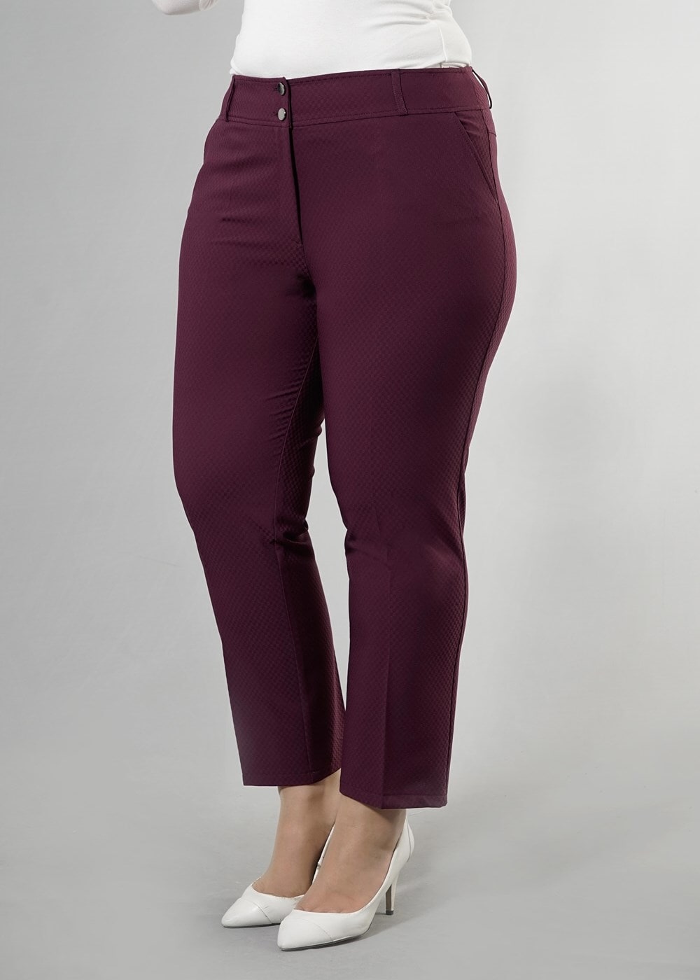 Vêtements hijab PRUNE PANTALON EN COUTIL 7908 