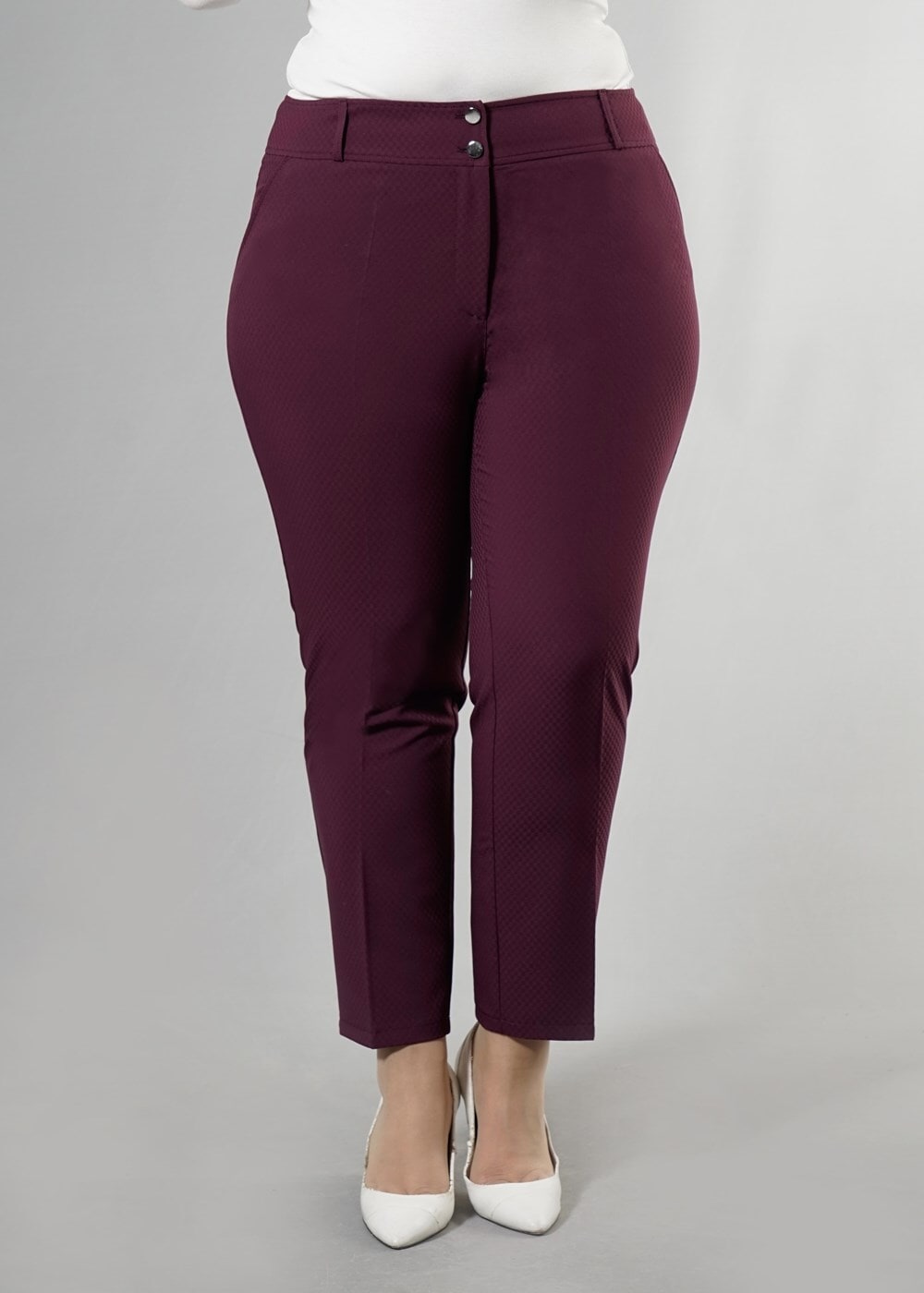 Vêtements hijab PRUNE PANTALON EN COUTIL 7908 