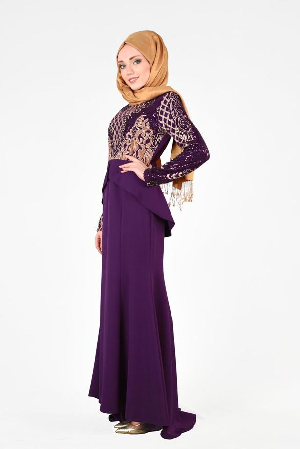 Vêtements hijab  T 00625 Pul Payet Balık Abiye Elbise-Fy Collection - TRENDTESETTÜR