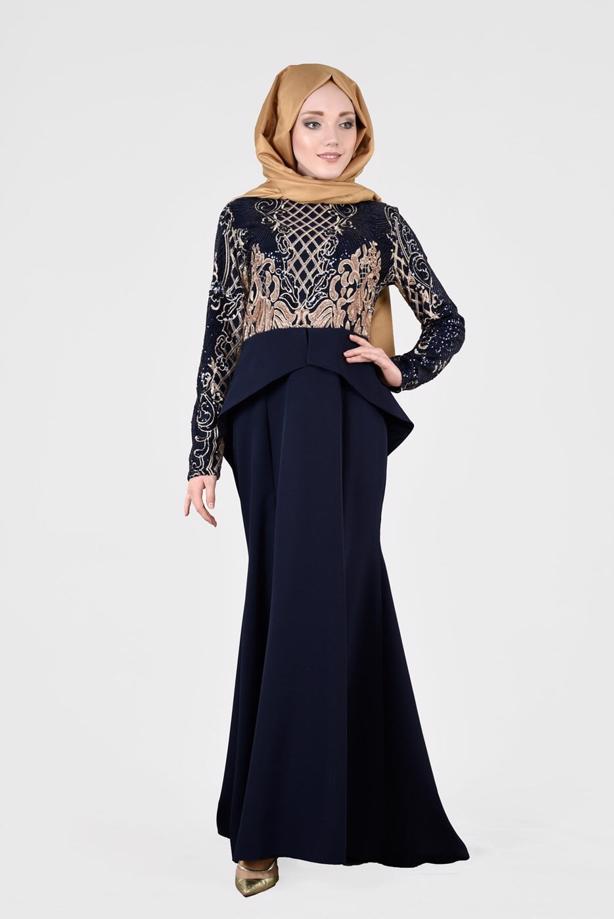 Vêtements hijab  T 00625 Pul Payet Balık Abiye Elbise-Fy Collection - TRENDTESETTÜR