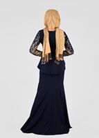 Vêtements hijab BLEU MARINE T 00625 Pul Payet Balık Abiye Elbise-Fy Collection