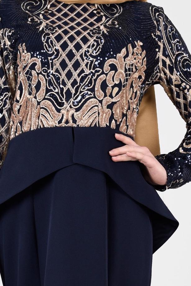 Vêtements hijab  T 00625 Pul Payet Balık Abiye Elbise-Fy Collection - TRENDTESETTÜR