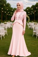 Tesettür giyim ALTIN PUL PAYET DETAYLI BALIK ABİYE T 00625