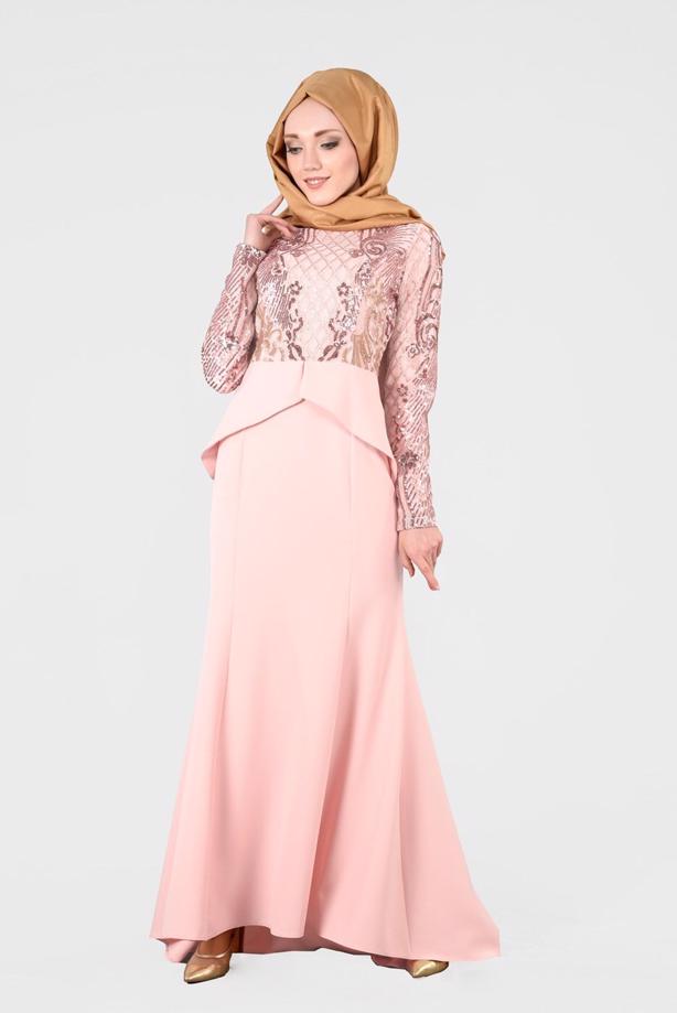Vêtements hijab  T 00625 Pul Payet Balık Abiye Elbise-Fy Collection - TRENDTESETTÜR