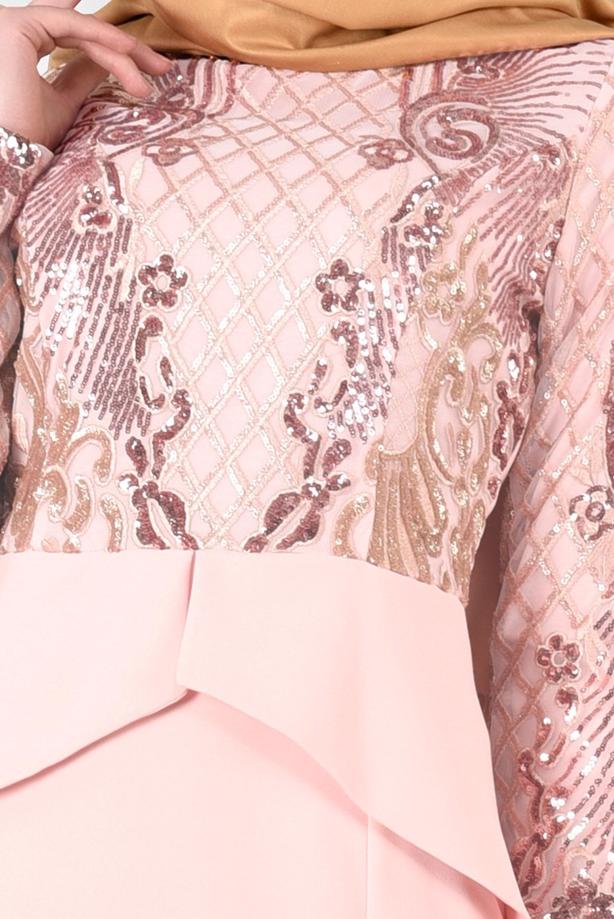 Vêtements hijab  T 00625 Pul Payet Balık Abiye Elbise-Fy Collection - TRENDTESETTÜR