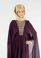 Tesettür giyim MÜRDÜM T 15525 Fy Collection- İşlemeli Abiye Elbise
