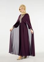 Tesettür giyim MÜRDÜM T 15525 Fy Collection- İşlemeli Abiye Elbise