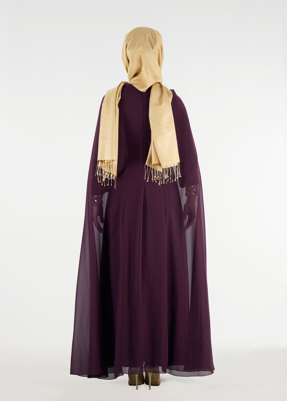 Tesettür giyim MÜRDÜM T 15525 Fy Collection- İşlemeli Abiye Elbise