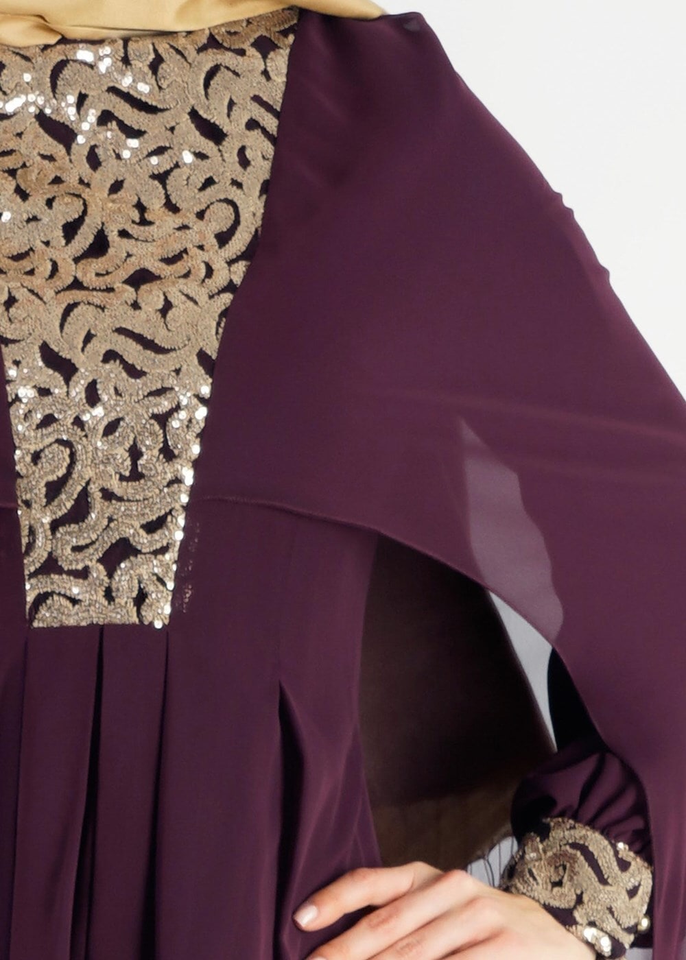 Tesettür giyim MÜRDÜM T 15525 Fy Collection- İşlemeli Abiye Elbise