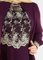 Tesettür giyim MÜRDÜM T 16525 Fy Collection-Pelerin Detaylı Abiye Elbise