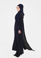 Tesettür giyim LACİVERT T 37525 Fy Collection-Payet Detaylı Abiye Elbise