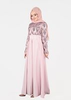 Tesettür giyim PUDRA T 39525 Fy Colllection-Pul Detaylı Abiye Elbise