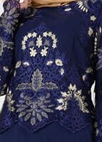 Tesettür giyim LACİVERT T 40625 Fy Collection-İşleme Detaylı Abiye Elbise