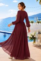 Hijab clothing CLARET RED T 48525 Fy Collection-Pul İşlemeli Abiye Elbise