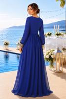 Hijab clothing NAVY BLUE T 48525 Fy Collection-Pul İşlemeli Abiye Elbise