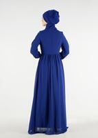 Vêtements hijab BLEU MARINE T 48525 Fy Collection-Pul İşlemeli Abiye Elbise