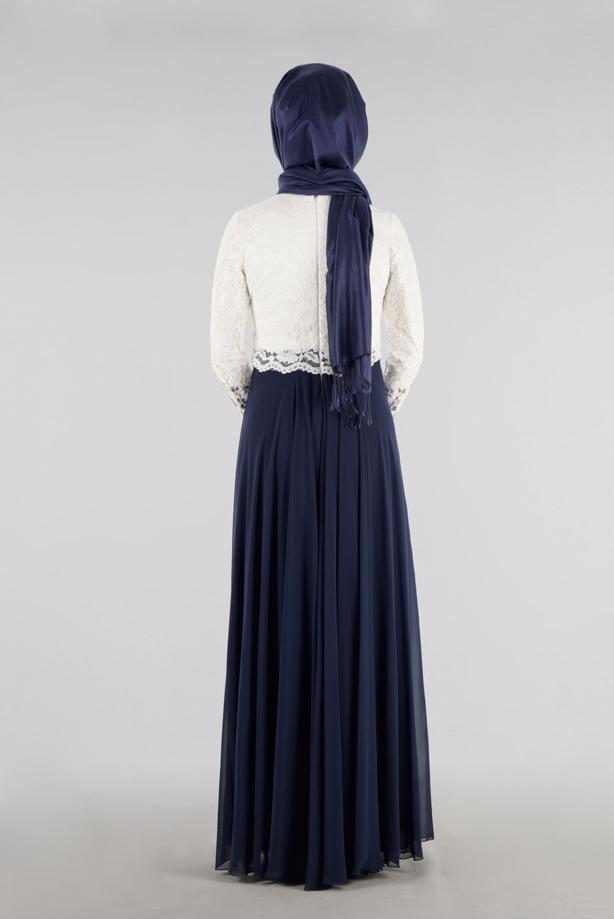Vêtements hijab  T 51741 Moda Perfect-Dantel Detaylı Elbise - TRENDTESETTÜR