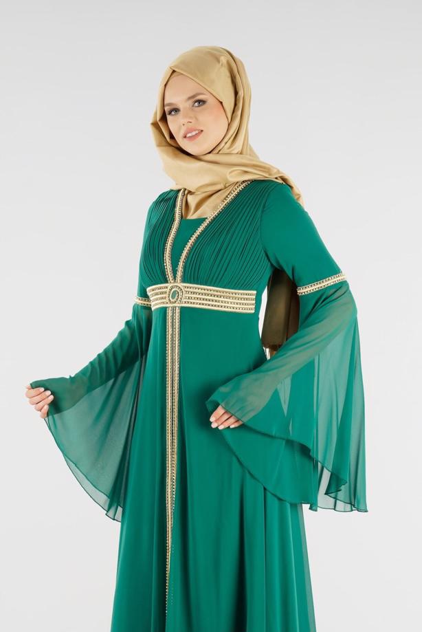 Vêtements hijab  T 59041 Moda Perfect-Hürrem Abiye Elbise - TRENDTESETTÜR