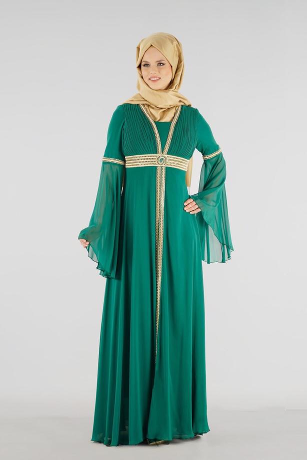 Vêtements hijab  T 59041 Moda Perfect-Hürrem Abiye Elbise - TRENDTESETTÜR