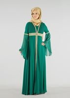 Hijab clothing GREEN T 59041 Moda Perfect-Hürrem Abiye Elbise