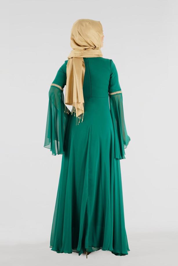 Vêtements hijab  T 59041 Moda Perfect-Hürrem Abiye Elbise - TRENDTESETTÜR