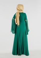 Hijab clothing GREEN T 59041 Moda Perfect-Hürrem Abiye Elbise