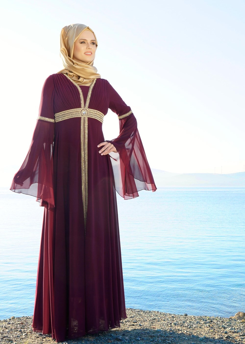 Tesettür giyim MÜRDÜM T 59041 Moda Perfect-Hürrem Abiye Elbise