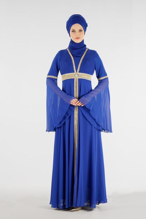 Vêtements hijab  T 59041 Moda Perfect-Hürrem Abiye Elbise - TRENDTESETTÜR