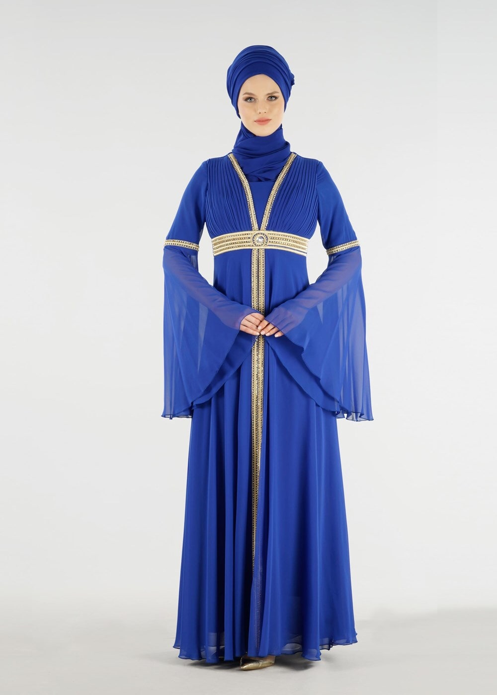 Hijab clothing NAVY BLUE T 59041 Moda Perfect-Hürrem Abiye Elbise