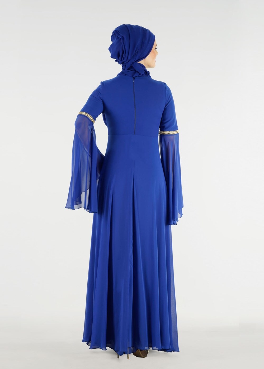 Hijab clothing NAVY BLUE T 59041 Moda Perfect-Hürrem Abiye Elbise