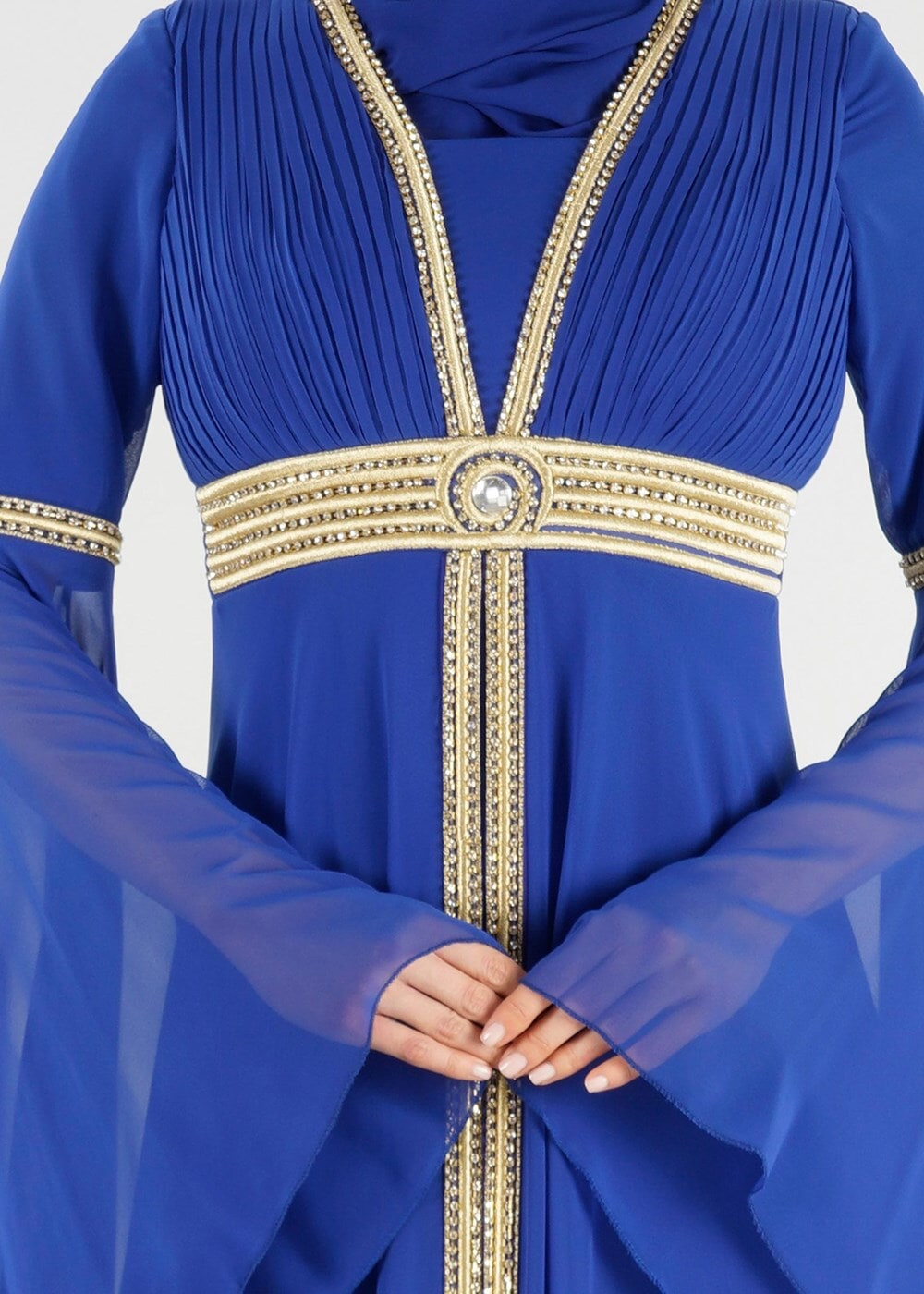 Hijab clothing NAVY BLUE T 59041 Moda Perfect-Hürrem Abiye Elbise