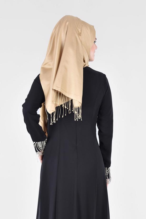 Vêtements hijab  T 66525 Fy Collection-İşleme Detaylı Tesettür Abiye Elbise - TRENDTESETTÜR