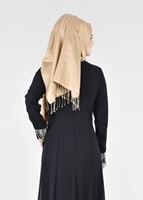 Vêtements hijab NOIR T 66525 Fy Collection-İşleme Detaylı Tesettür Abiye Elbise