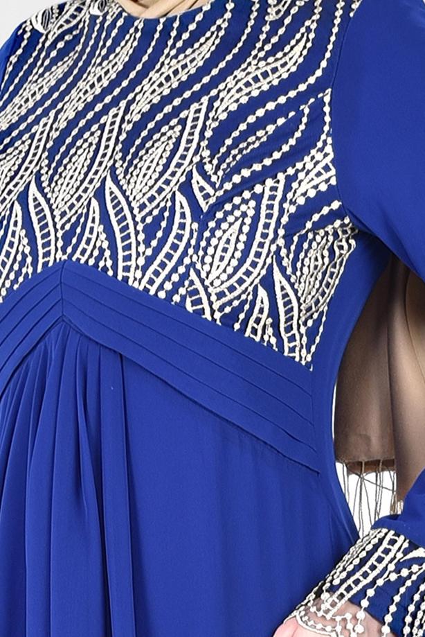 Vêtements hijab  T 66525 Fy Collection-İşleme Detaylı Tesettür Abiye Elbise - TRENDTESETTÜR