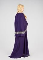 Vêtements hijab POURPRE T 69525 Fy Collection-Pelerin Detaylı Abiye Elbise