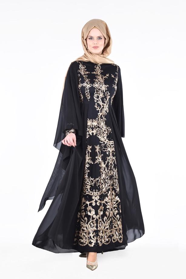 Vêtements hijab  T 86525 Fy Collection- Kösem Abiye Elbise - TRENDTESETTÜR