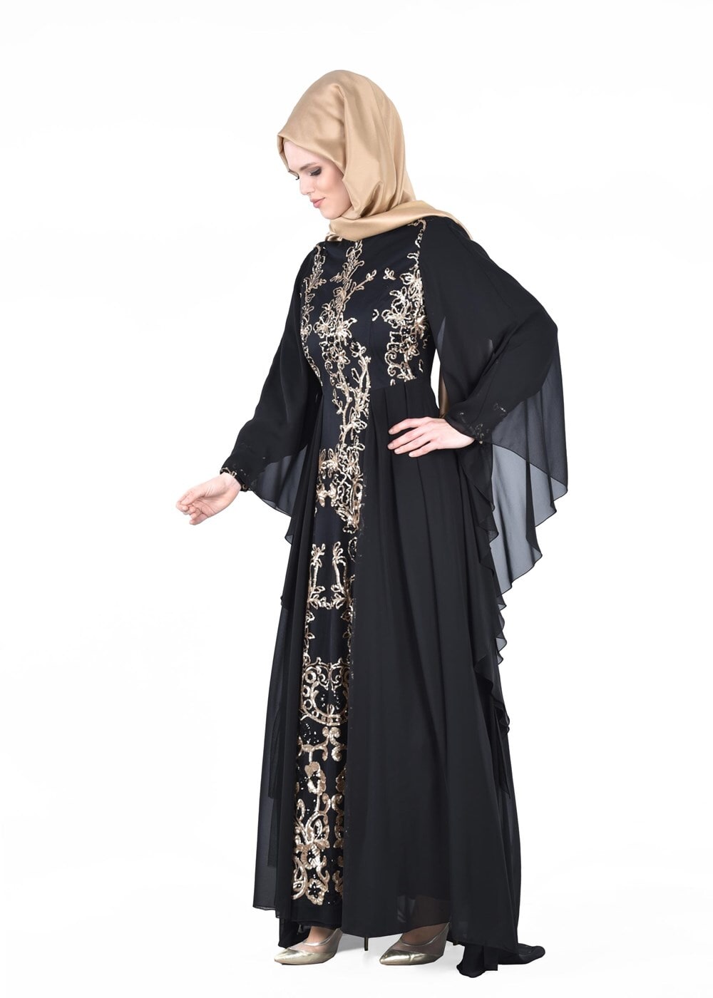Vêtements hijab NOIR T 86525 Fy Collection- Kösem Abiye Elbise