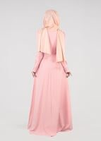 Hijab clothing POWDER T 87525 Fy Collection-Güpür Detaylı Abiye Elbise