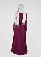 Tesettür giyim MOR T 87525 Fy Collection-Güpür Detaylı Abiye Elbise