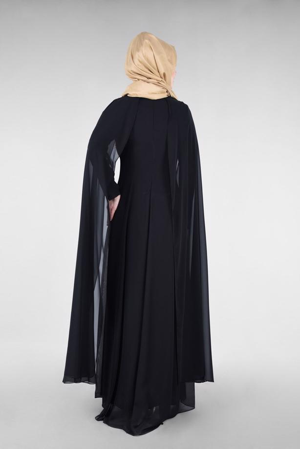 Vêtements hijab  T 96525 Fy Collection-Pelerinli Abiye Elbise - TRENDTESETTÜR