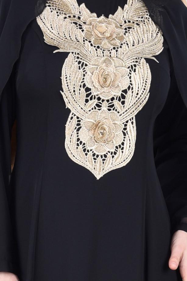 Vêtements hijab  T 96525 Fy Collection-Pelerinli Abiye Elbise - TRENDTESETTÜR